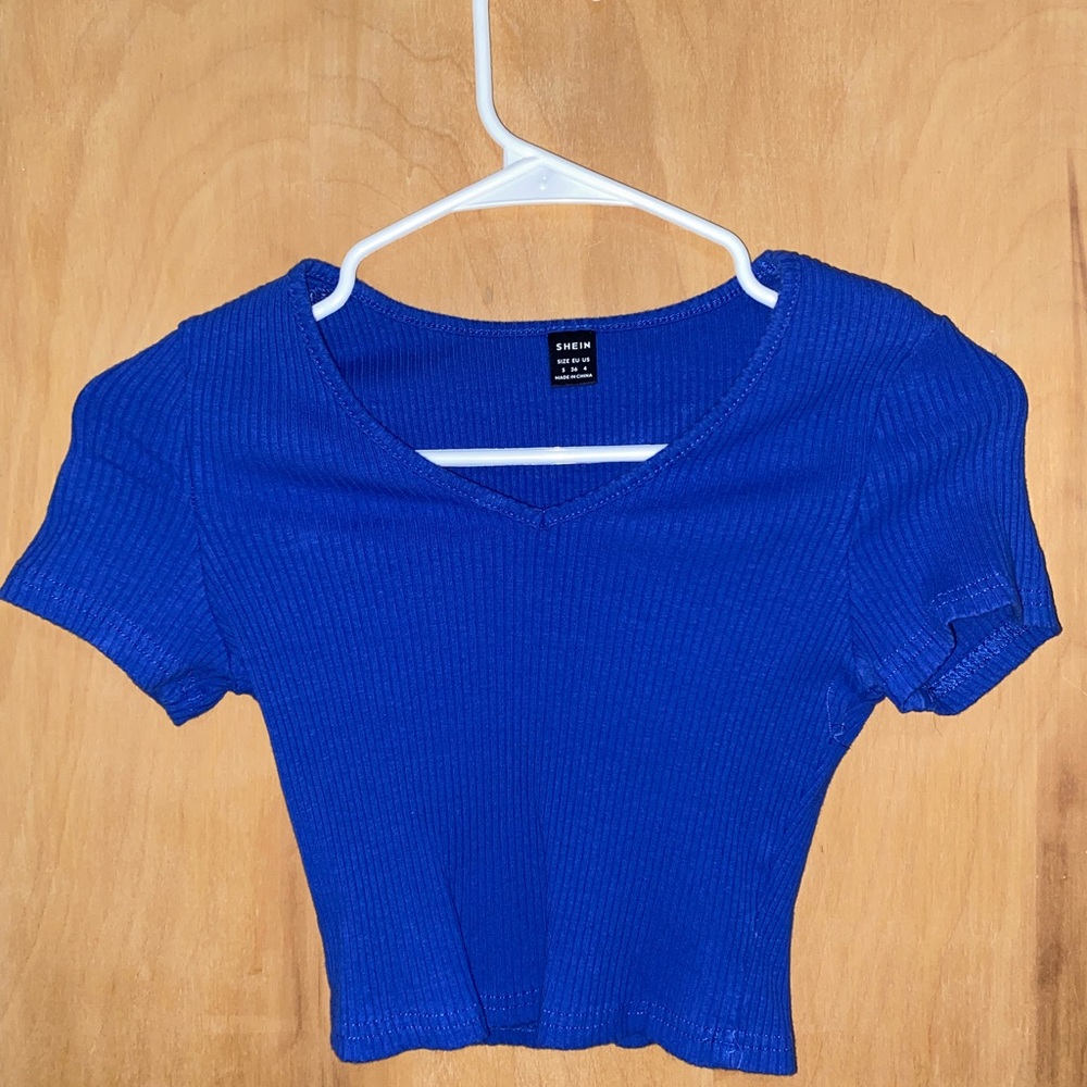Blue crop top shirt from SHEIN. Size small